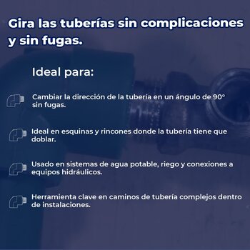 Codo Tuboplus 90 Rosca Interior 1" Para Instalación Hidráulica