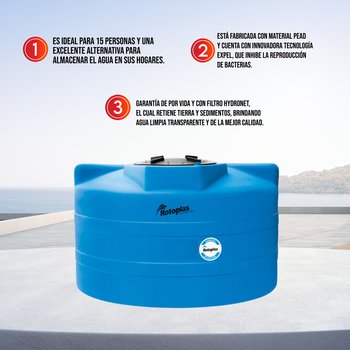 Cisterna Rotoplas Equipada 5000 Litros para Almacenar Agua