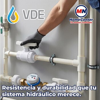 Válvula de Esfera PVC Cementar VDE 38 MM 1.5" Pulgadas
