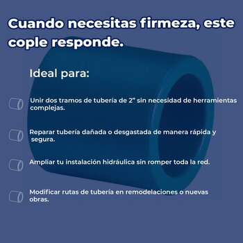 Cople Tuboplus 2 pulgada Rotoplas para Instalaciones Hidráulicas