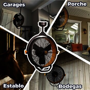 Ventilador de techo dirigible the mule negro 18 PG