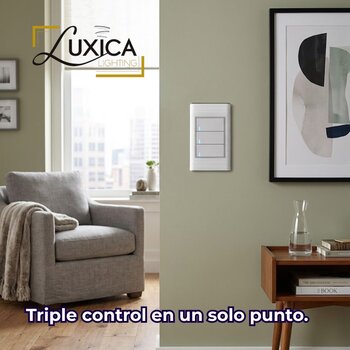 Placa Con 3 Apagadores Sencillos Color Blanco Luxica