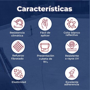 Impermeabilizante Acrílico Fester 5 Años Blanco Fibratado 19 L