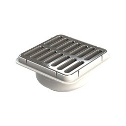 Coladera Universal PVC 4 Cuadrada Rejilla Cromada 100 mm