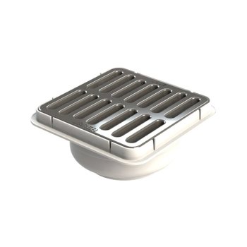 Coladera Universal PVC 4 Cuadrada Rejilla Cromada 100 mm