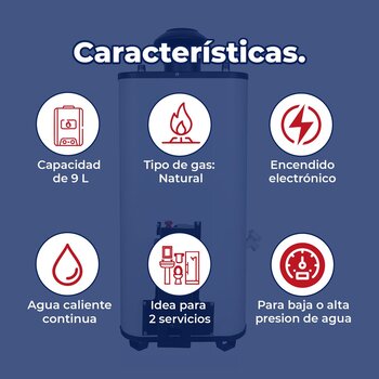 Calentador de Paso Iusa Enerhit Gas Natural 9 L