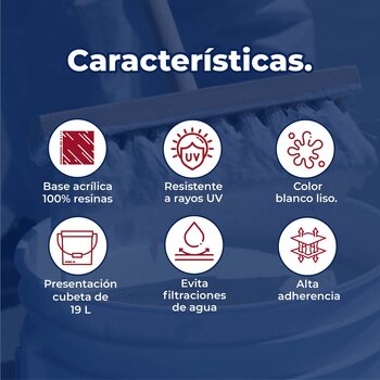 Impermeabilizante acrílico Acritón Fachadas Liso blanco 19 l