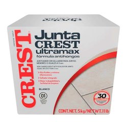 Boquilla sin arena 5 kg Crest color blanco Juntacrest ultramax