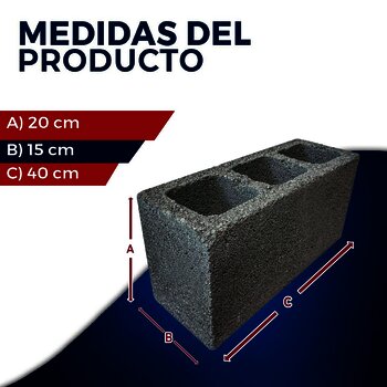 Block Pesado 15 x 20 x 40 cm