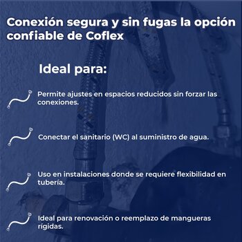 Manguera Para Sanitario Flexible Coflex 1/2X7/8X35 cm