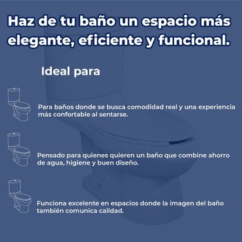 Sanitario Alargado Blanco Helvex Rodano 4.8 Litros por descarga