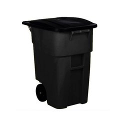 CESTO PLASTICO189 LTS NEGRO CON RUEDAS
