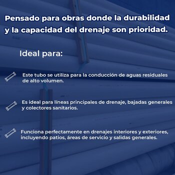 Tubo PVC Sanitario Norma 160 MM (6M)