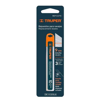 Repuesto Navaja Cutter Truper 9 mm 10 pz