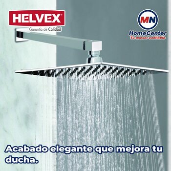 Brazo y chapetón recto cuadrado para regadera Helvex TR-036