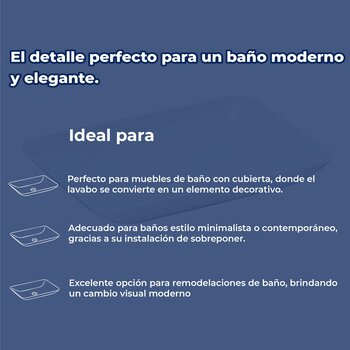 Lavabo de Sobreponer sin Rebosadero Helvex Sira