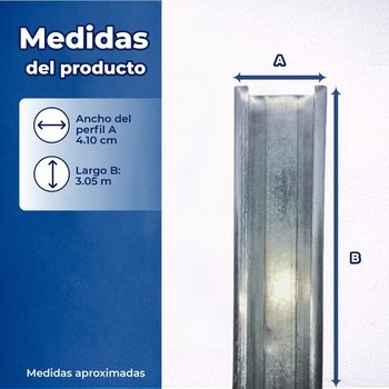 Poste Metalico Calibre 26 4.10X3.05 M