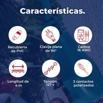 Extensión Eléctrica Domestica Volteck 4 M Clavija Plana Verde