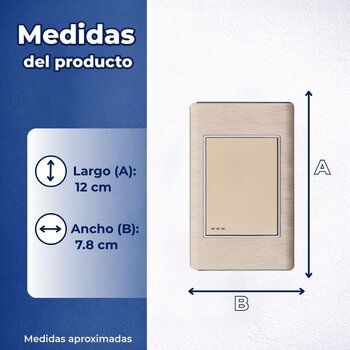 Placa Con 1 Apagador Sencillo Color Dorado Luxica
