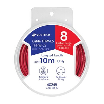 Cable THHW-LS 8 AWG Rojo, 10 m CAB-8B-10