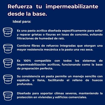 Cemento Plástico Acrílico Blanco Impac 19 L