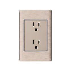 Placa de Contacto Duplex Color Dorado Luxica