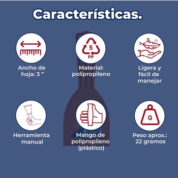 Espátula plástica de 3" Pulgadas Truper