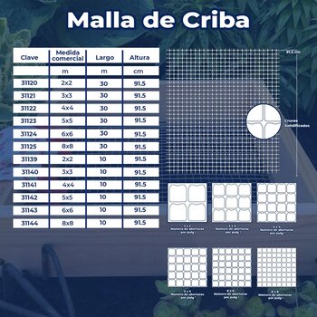 Malla Criba DeAcero 5 x 5 0.91 M