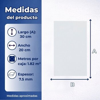 Azulejo Blanco Brillante Liso Polaris Daltile 20X30 1.82 M2
