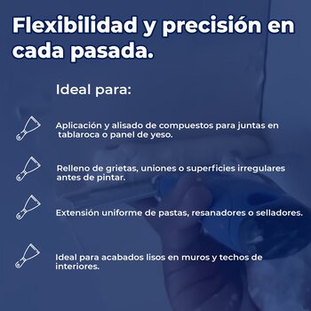 Espátula Acero Azul 12 pulg Mango Plástico Panel Rey