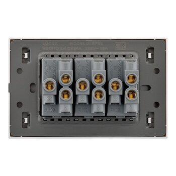Placa 3 Contactos Lucek Flat Plata