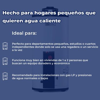 Calentador Depósito Calorex Maximus 38 L Gas LP 1 Servicio