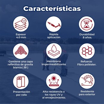 Imper prefabricado APP Sikashield 4.0mm F PL gravilla blanca