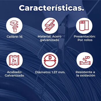Alambre Galvanizado Deacero Calibre 16 (Precio por kilo)