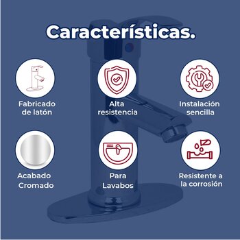 Llave Monomando Para Lavabo Rugo Con Chapetón 23MTC