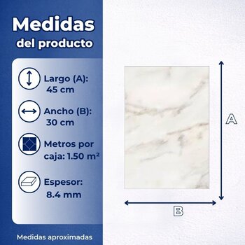 Muro Azulejo Tipo Mármol Dannes Blanco Daltile 30 x 45 cm