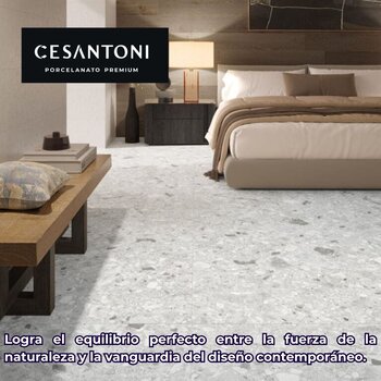 Piso Tipo Piedra Terrazo Cesantoni 45 x 90 cm Rectificado