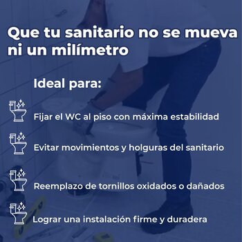 Juego de tornillos Pija para sanitario P/WC Acero Inoxidable 3"