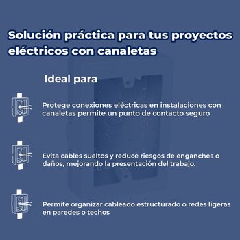 CAJA CONTACTOS CANALETA 3X5 BLANCA CRU3X5