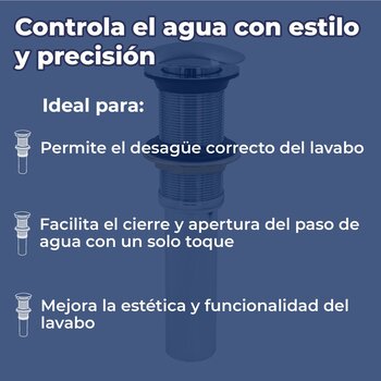 Contra Para Lavabo Cromada Tapón Push Coflex Sin Rebosadero