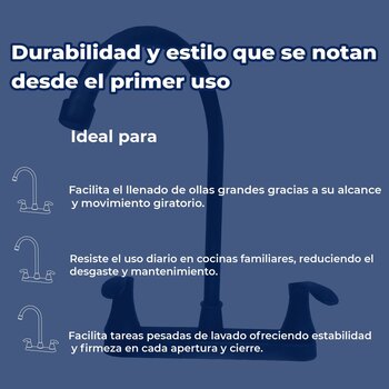 Llave Mezcladora Para Fregadero Rugo Manerales Palanca Negro