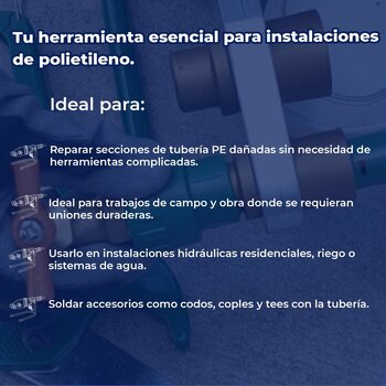 Termofusor Tuboplus de hasta 63 mm con dados 20/25 mm 800 W