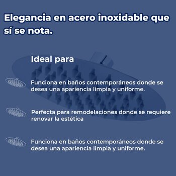 Regadera Delgada Redonda Sin Brazo Rugo 6" Acero Inoxidable