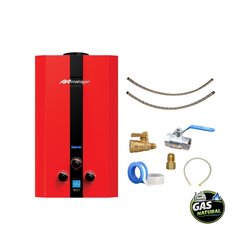 Calentador Paso 06 Lts Rojo Gas Nat Incluye Kit de Instalación