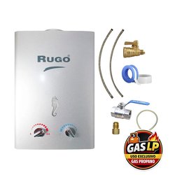 Calentador Paso 12 L Rugo Gas LP Incluye Kit de Instalación
