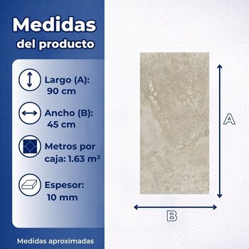 Piso Tipo Mármol Monte Carlo Cesantoni 45 x 90 cm Rectificado