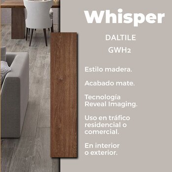 Piso Whisper Oak Daltile 15 x 66 cm Brown GWH2