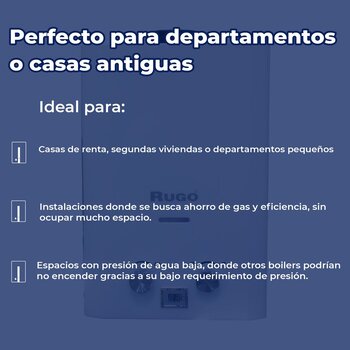 Calentador paso 6 L Rugo instantáneo blanco Gas LP
