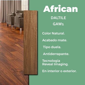 Piso African Walnut Natural Daltile 20 x 90 cm
