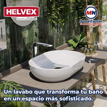 Lavabo Blanco de Sobreponer Sin Rebosadero Helvex LV Nari